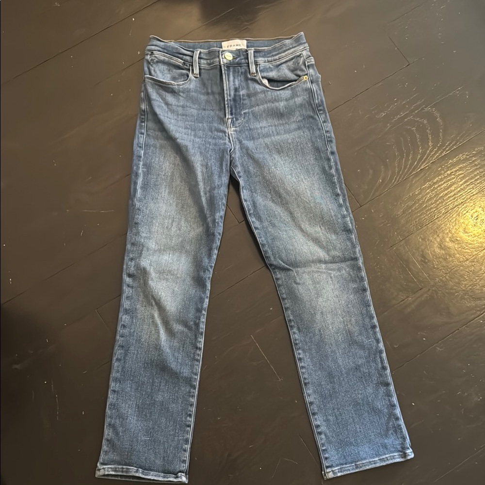 FRAME denim medium wash straight leg size 27.